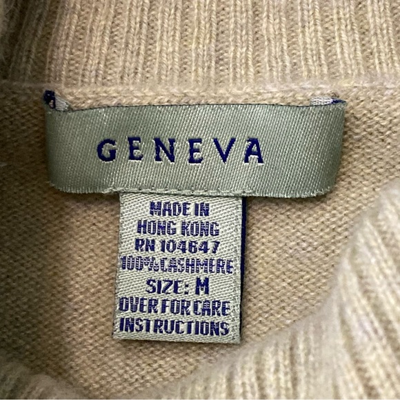 Geneva 100% Cashmere Sweater Hi Neck  Long Sleeves Minimalist Quality - Picture 7 of 8